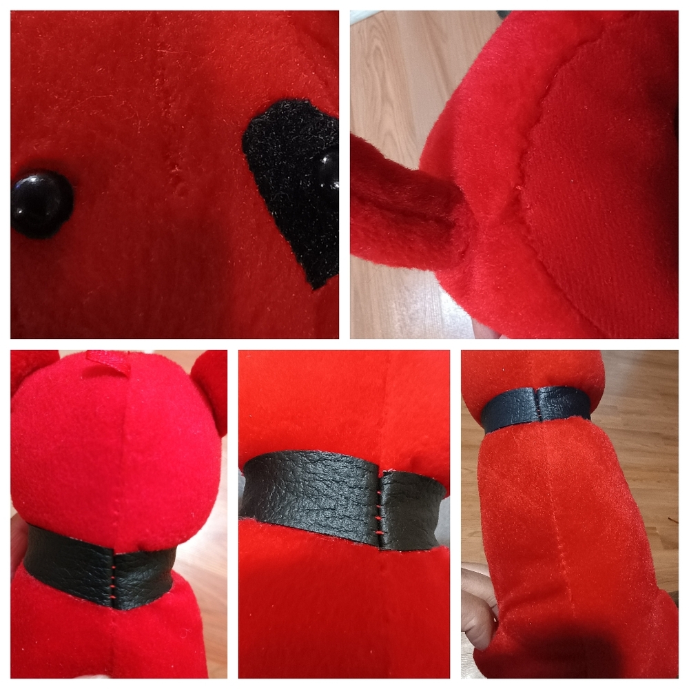 GANZ Plush Red Dog Sitting Stuffed Animal Bull Terrier Toy 8in - Picture 15 of 16